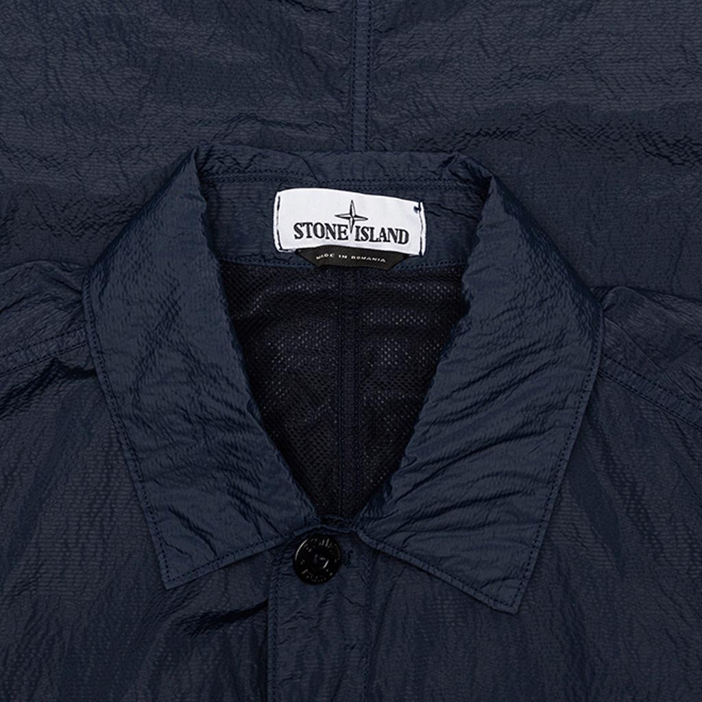 Over Shirt Logo Patch Jacket - Marine Blue