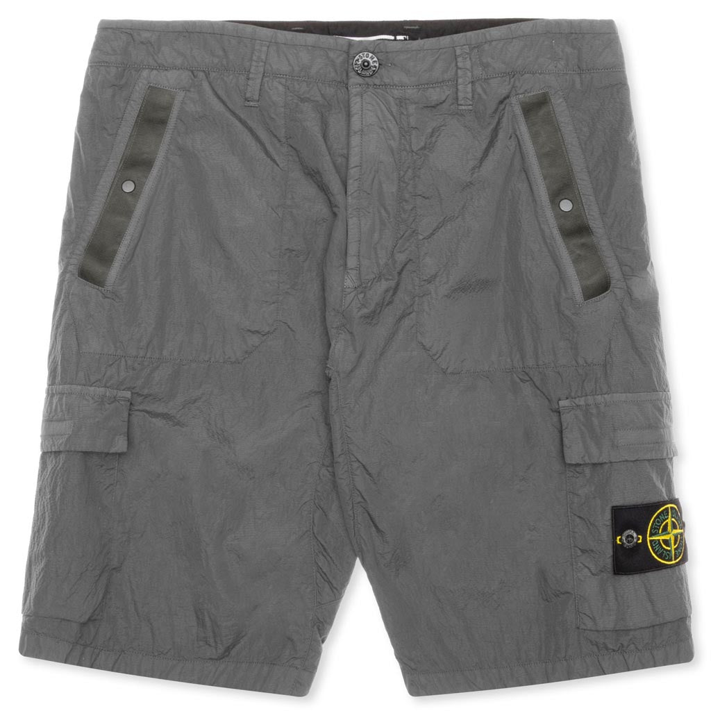 Seersucker Bermuda Cargo Shorts - Dust Grey
