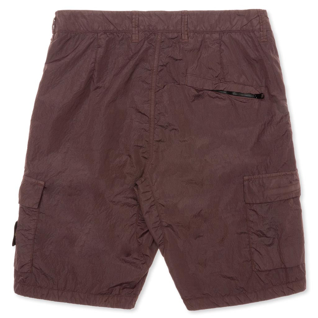 Seersucker Bermuda Cargo Shorts - Mahogany