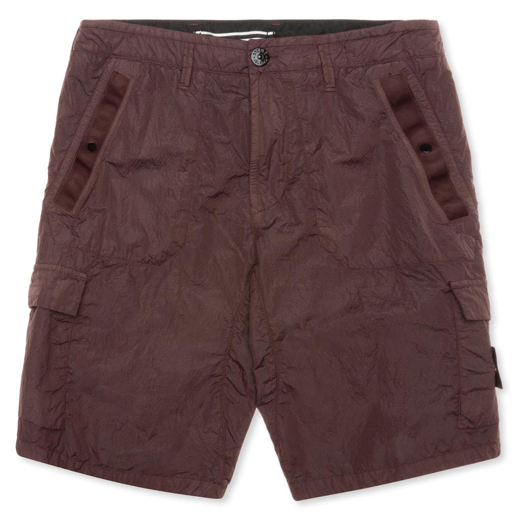 Seersucker Bermuda Cargo Shorts - Mahogany