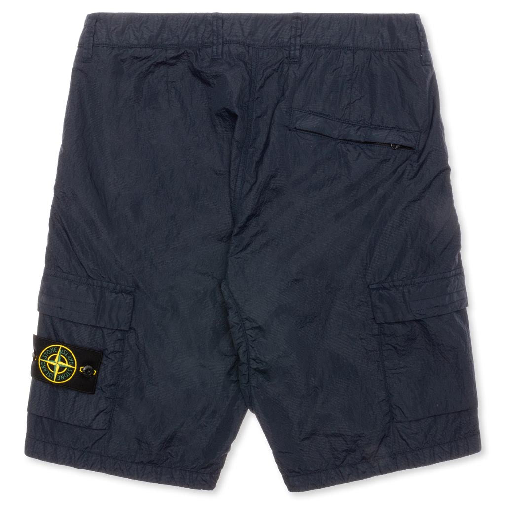 Seersucker Bermuda Cargo Shorts - Marine Blue