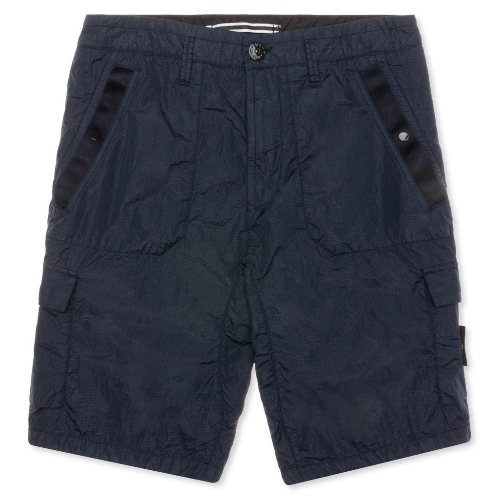Seersucker Bermuda Cargo Shorts - Marine Blue