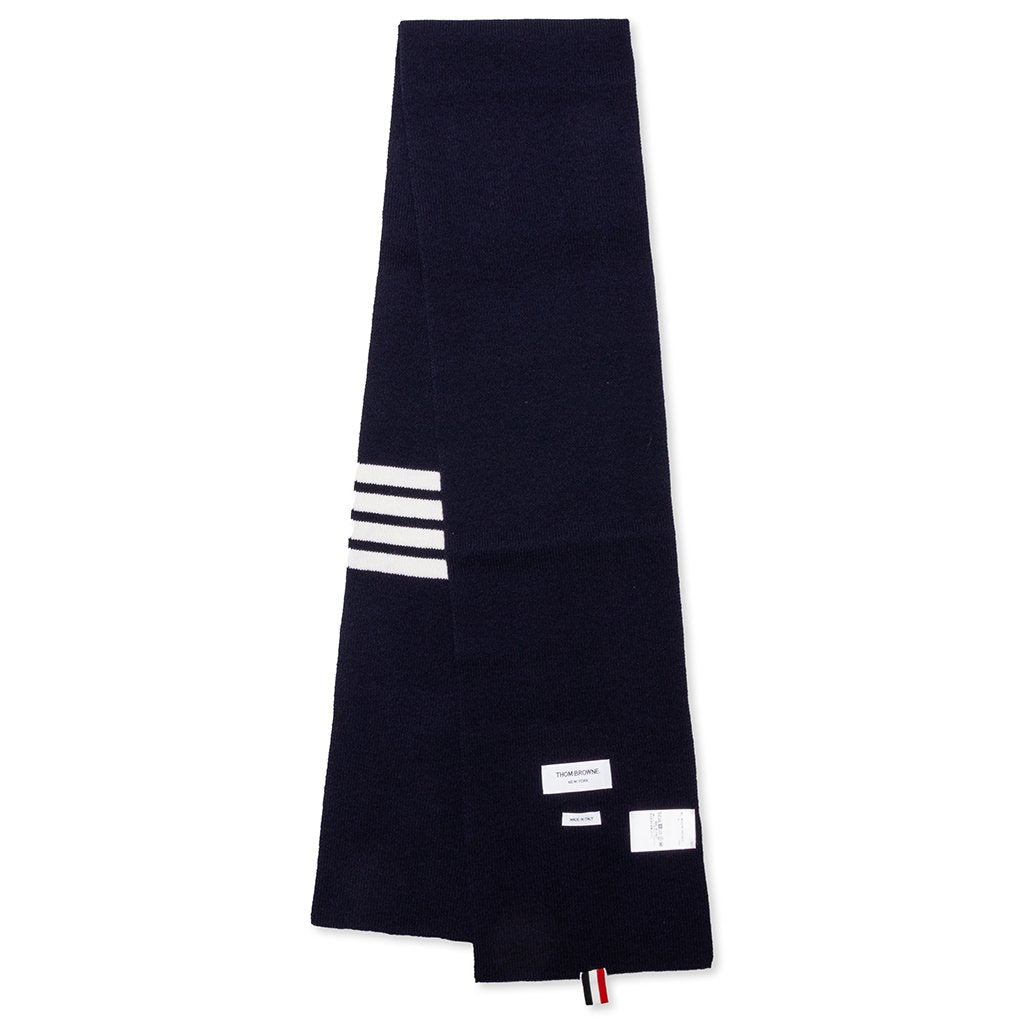 Full Needle Rib Scarf - Navy