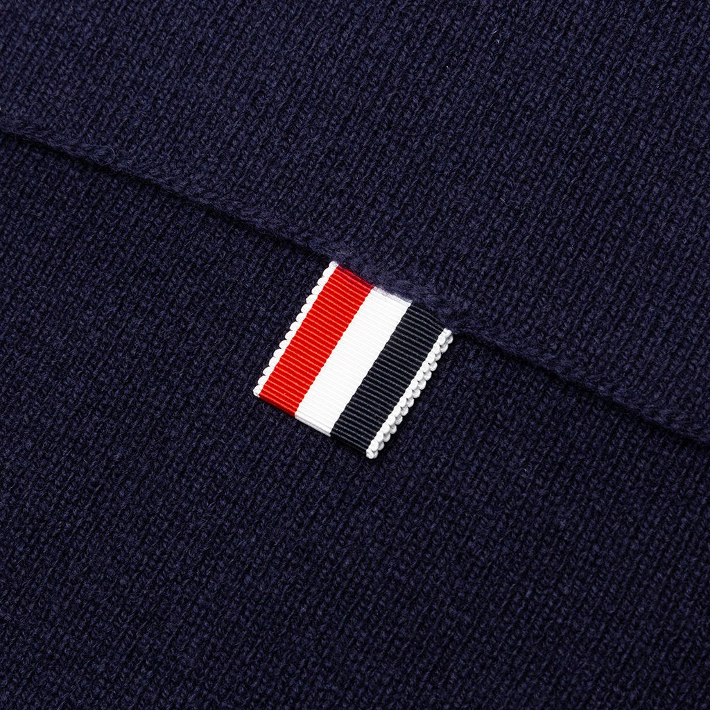 Full Needle Rib Scarf - Navy