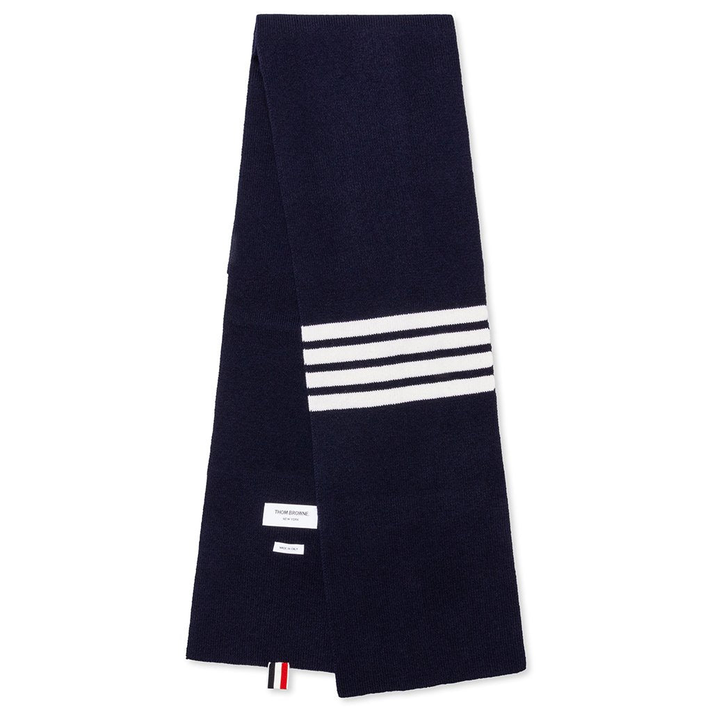 Full Needle Rib Scarf - Navy