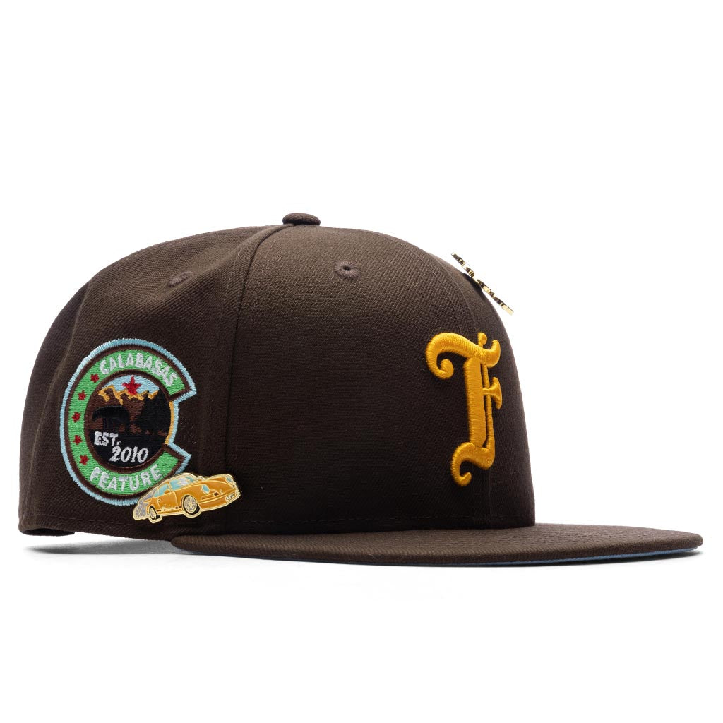 Old English Calabasas Snapback - Brown/Sky