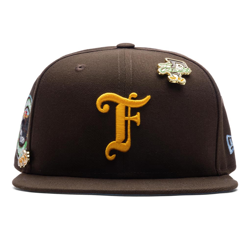 Old English Calabasas Snapback - Brown/Sky