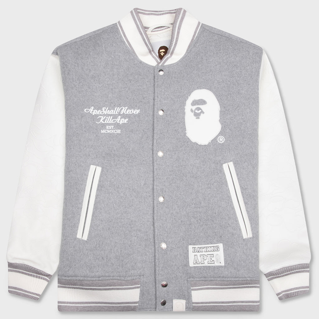 Bape Varsity Jacket - Grey