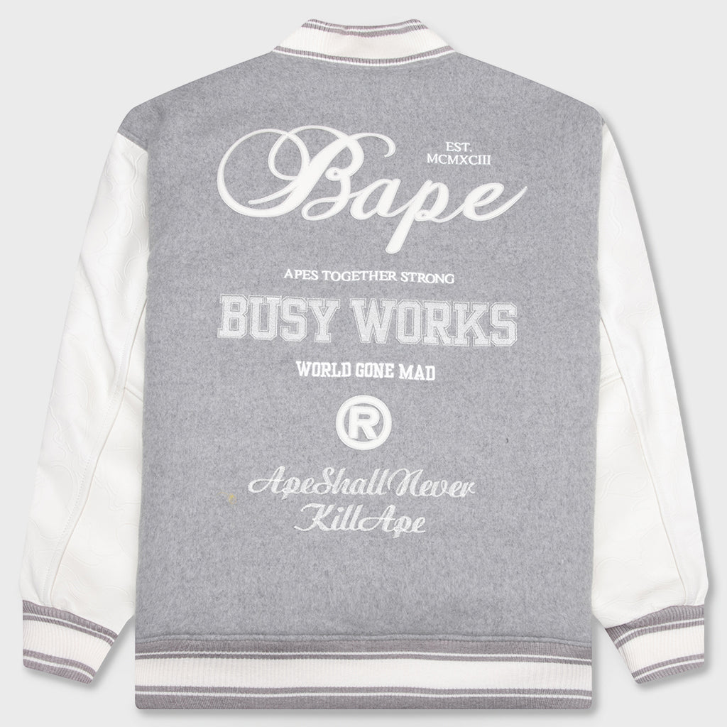 Bape Varsity Jacket - Grey