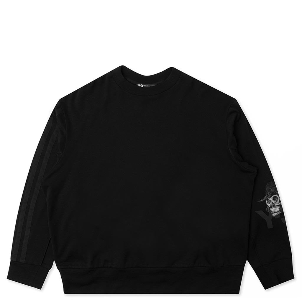 Mens Yohji Skull Crew Sweatshirt - Black