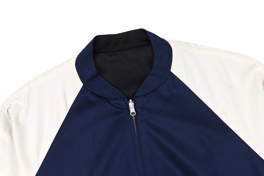 Reversible Sateen Blouson - Night Indigo/Champagne