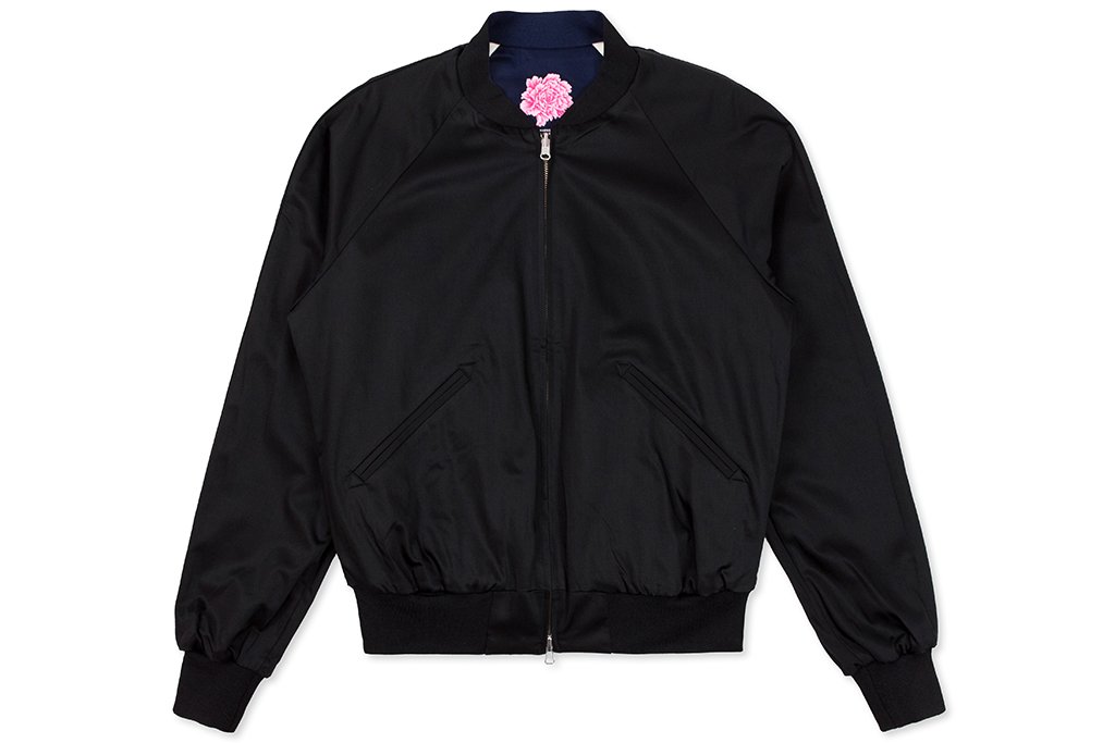 Reversible Sateen Blouson - Night Indigo/Champagne