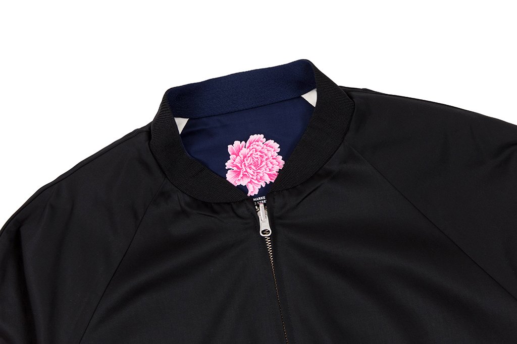 Reversible Sateen Blouson - Night Indigo/Champagne