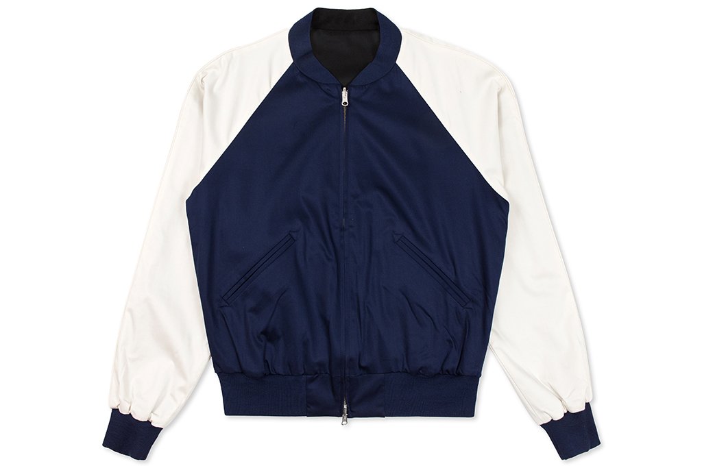 Reversible Sateen Blouson - Night Indigo/Champagne